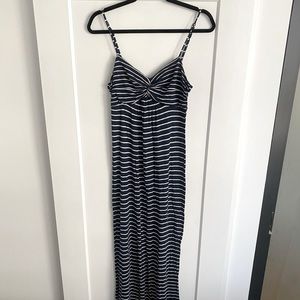 FOREVER 21 Navy and White Striped Maxi Dress